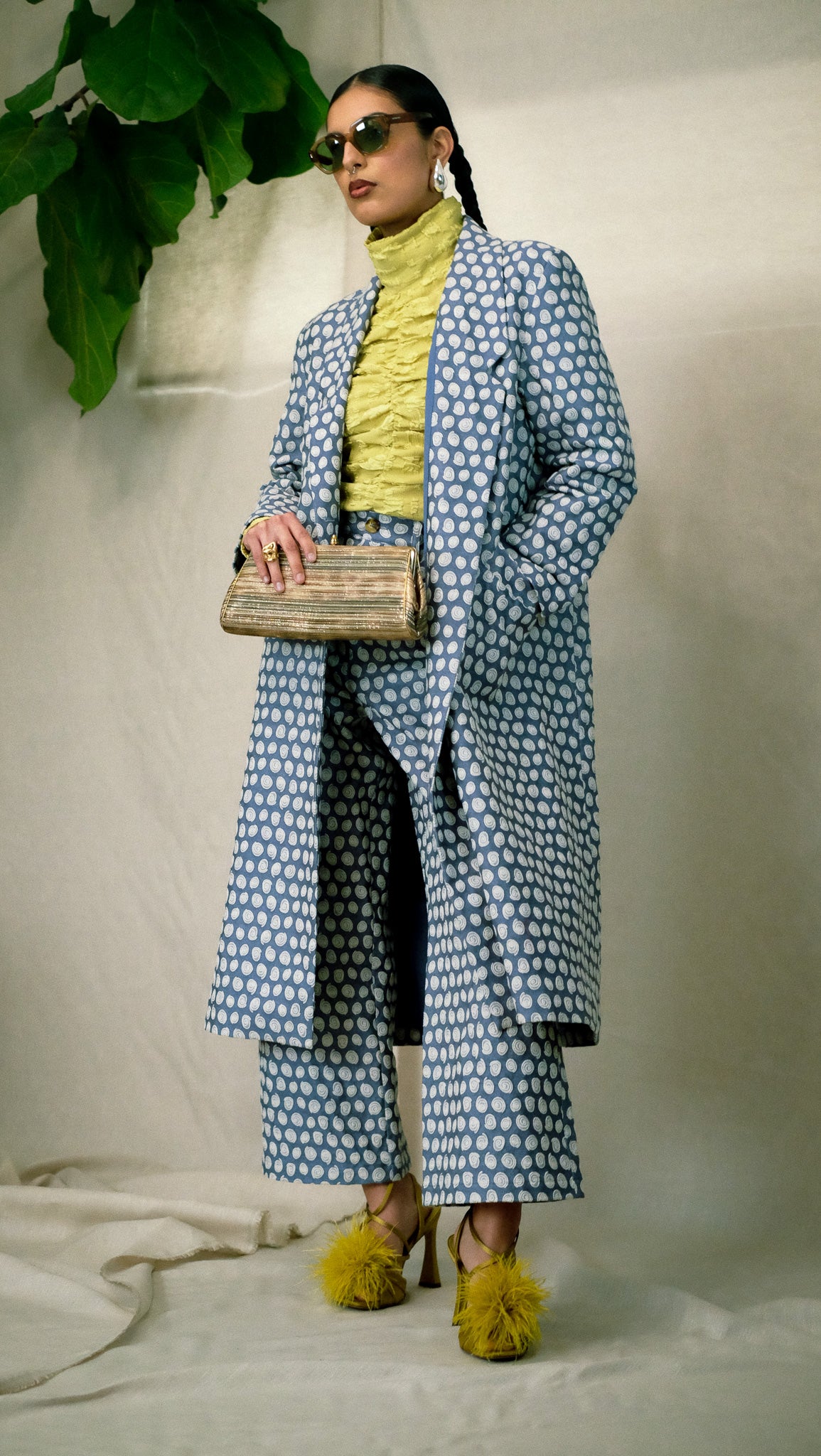 Lola Coat in Denim Swirl- Size Small SAMPLE