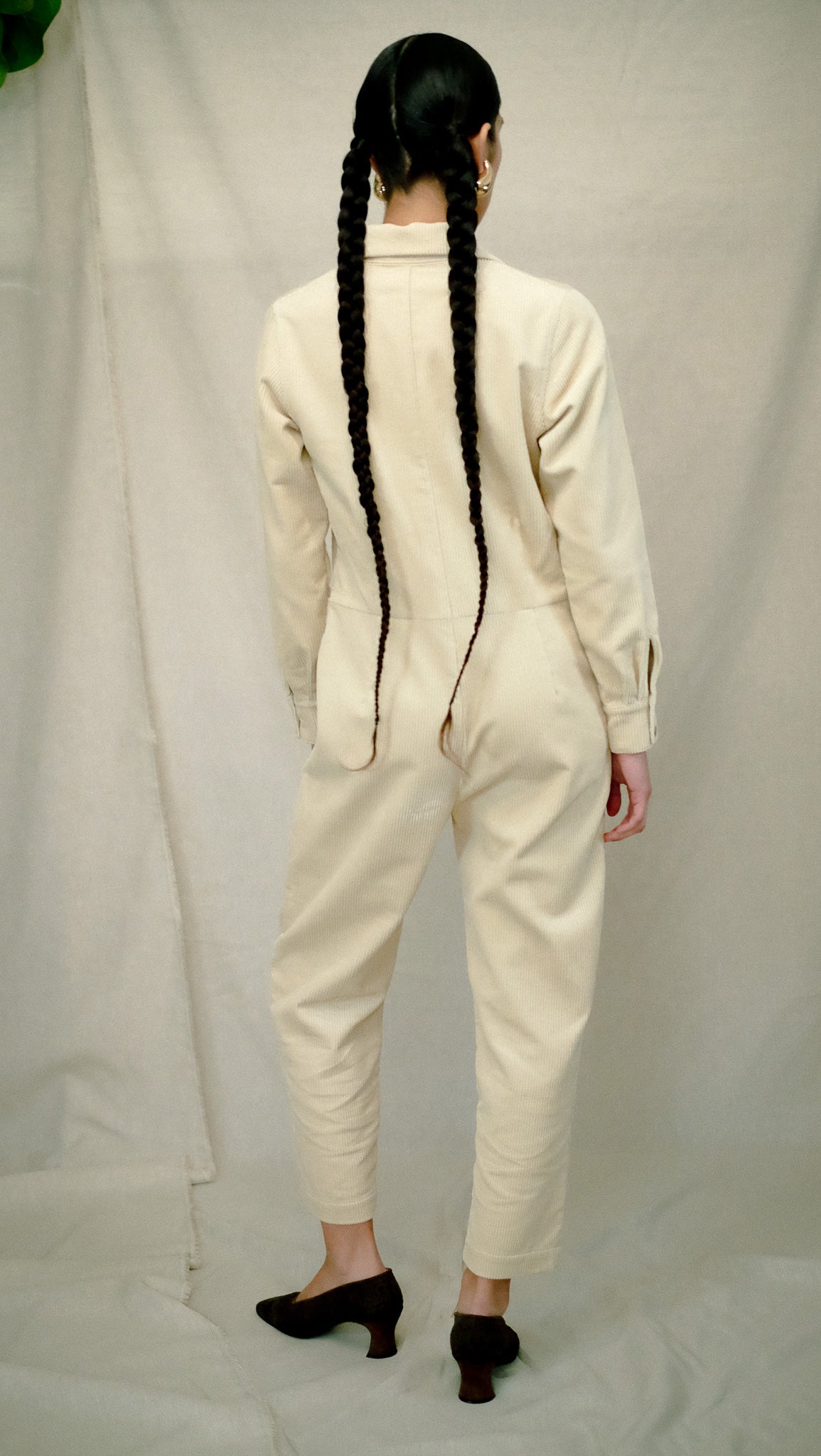 Rafa Jumpsuit in Cream Corduroy- Size Small SAMPLE