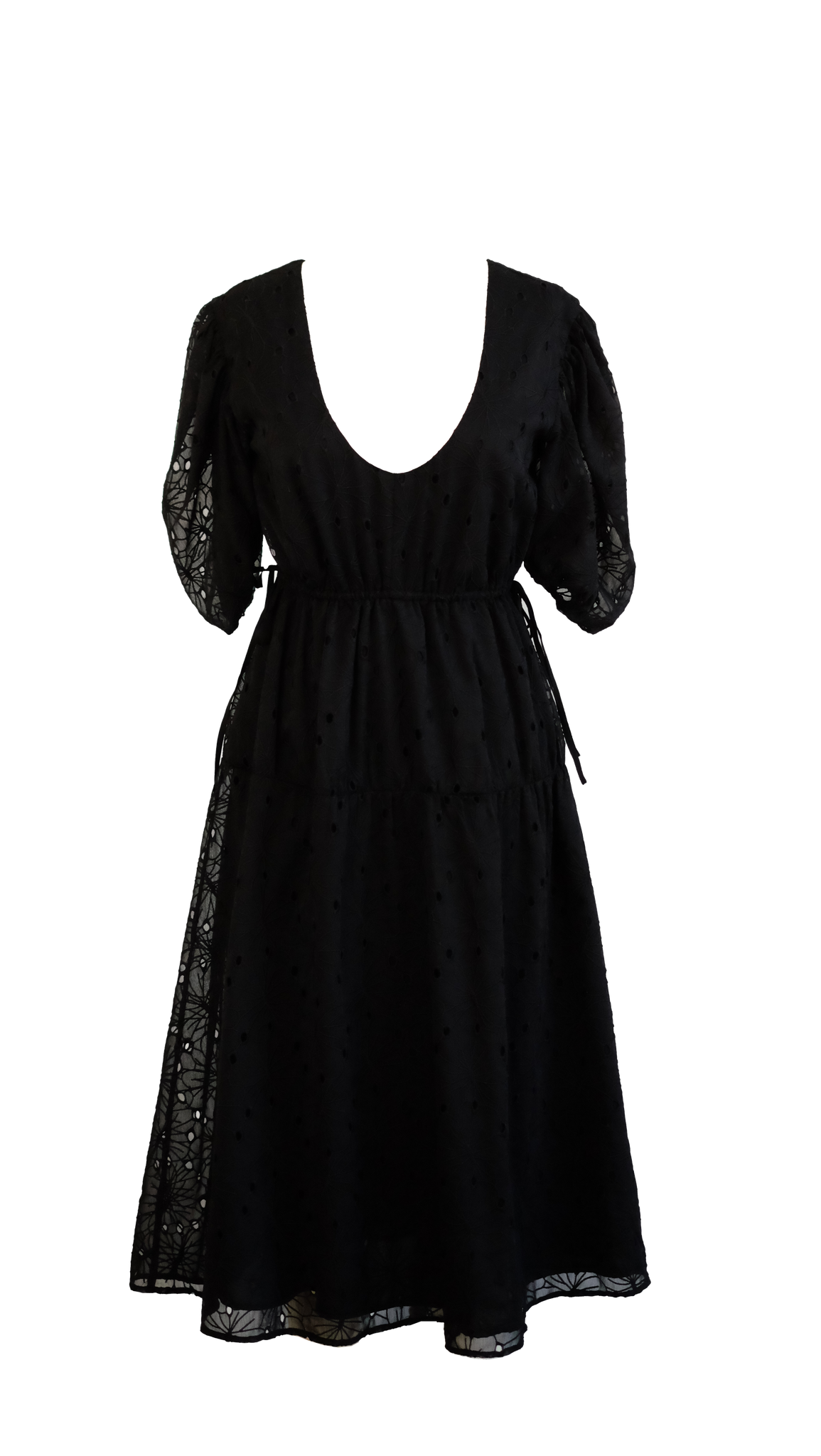 Sofala Dress in Black Chiffon Lace- Size Small SAMPLE